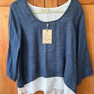 Elegant Navy Blue Women's Blouse